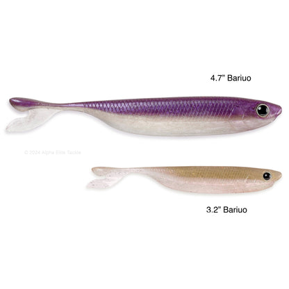 Close up of two of the Laysam Bariuo Strolling Minnows on a white background.