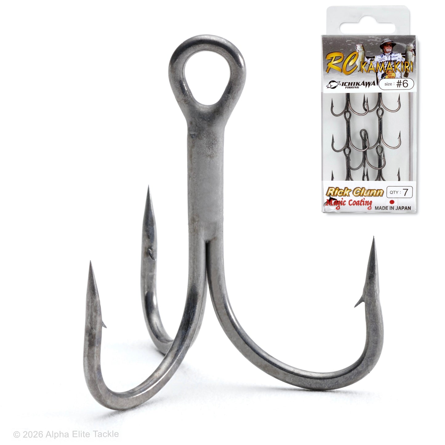 Fishing hook with packaging on a white background