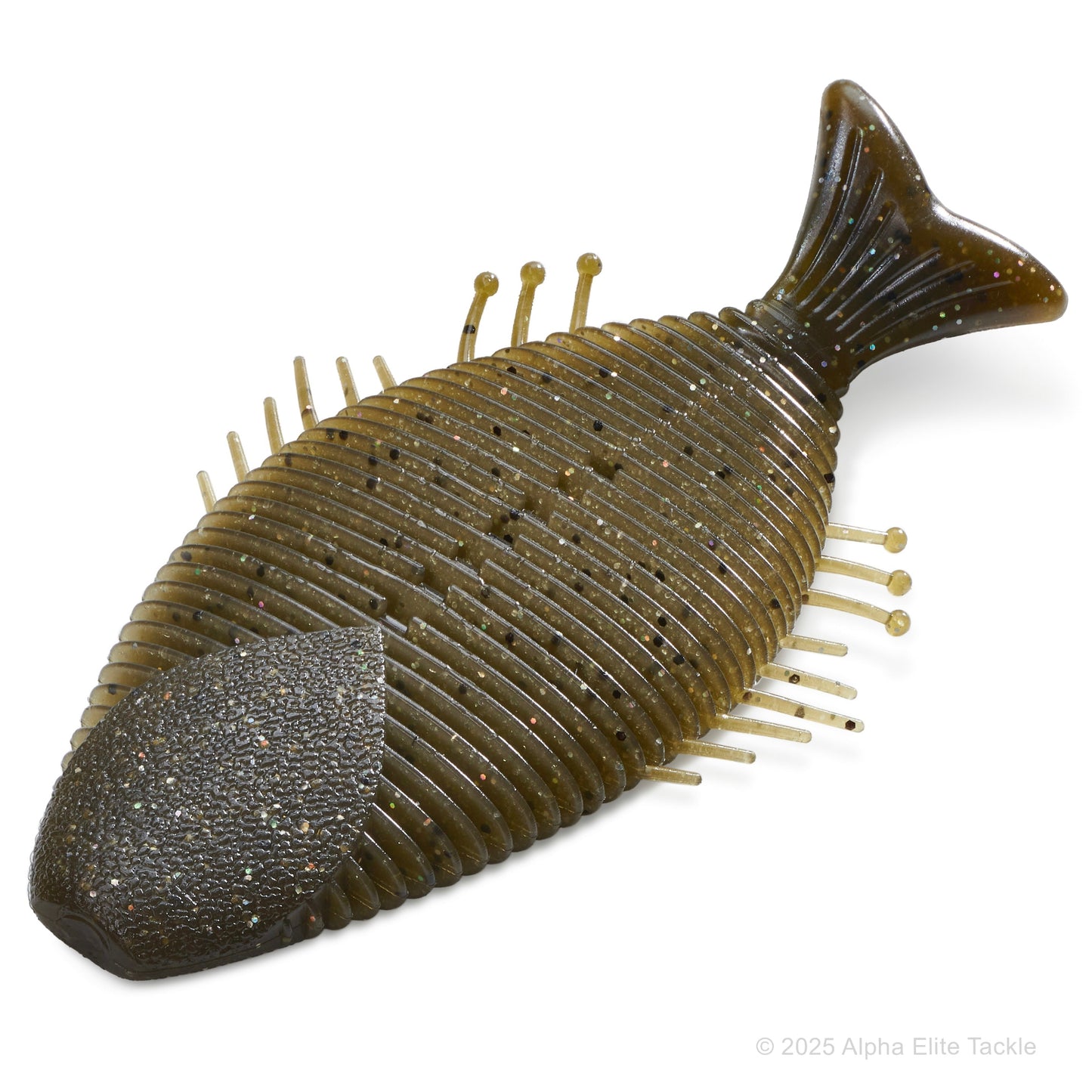 Close up of the Imakatsu Huddle Gill in the color Green Pumpkin Magic on a white background