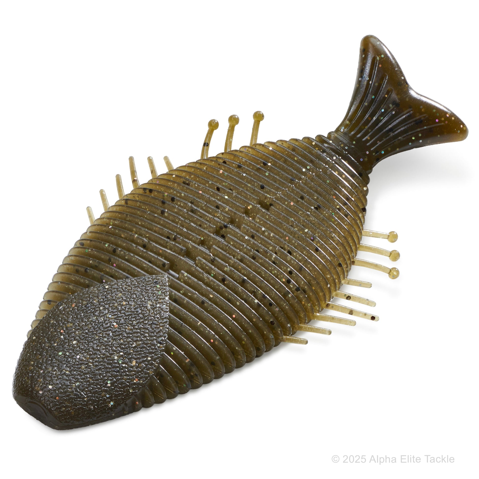 Close up of the Imakatsu Huddle Gill in the color Green Pumpkin Magic on a white background