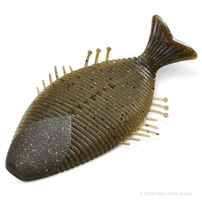 Close up of the Imakatsu Huddle Gill in the color Green Pumpkin Magic on a white background