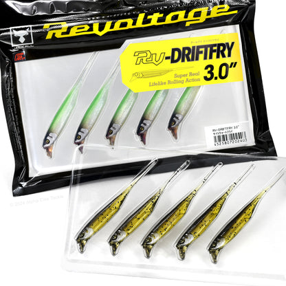 Two packages of the Jackall Drift Fry 3.0 Strolling Minnow on white background
