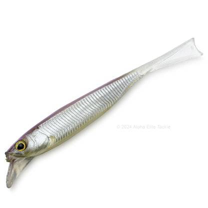 Close up of the Jackall Drift Fry 4.0 Strolling Minnows in the color Deadly Bait on white background