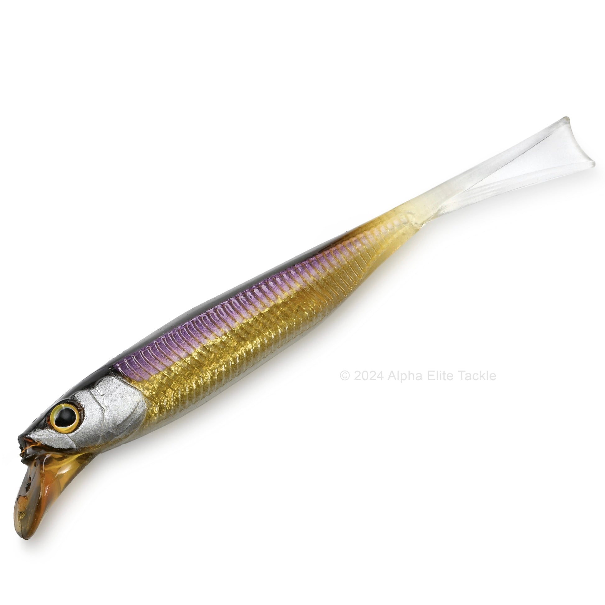 Close up of the Jackall Drift Fry 4.0 Strolling Minnows in the color Flashing Wakasagi on white background