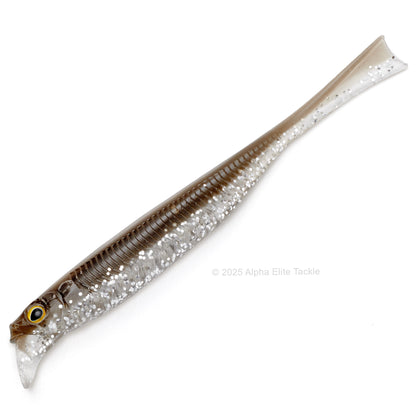 Close up of the Jackall Drift Fry 5.2 Strolling Minnows in the color Silver Shad on white background