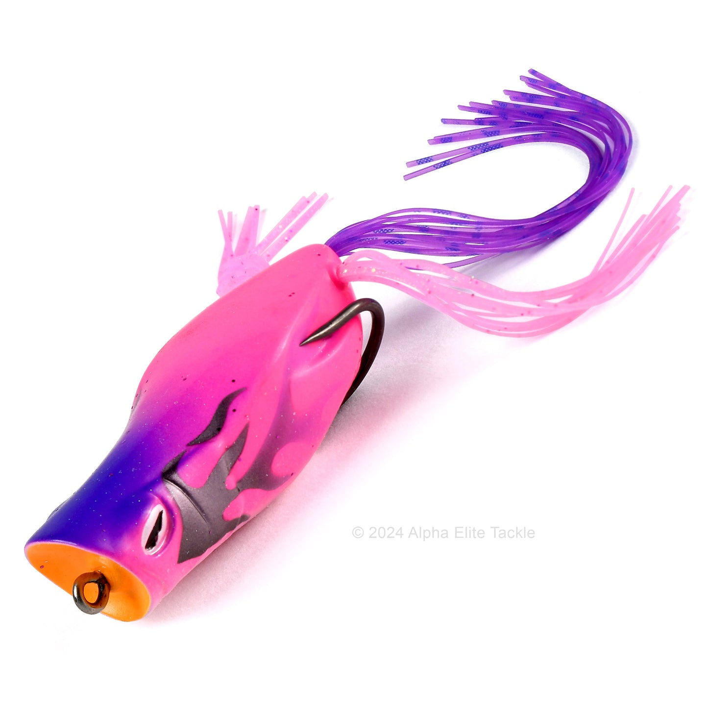 Close up of the Jackall Gavacho Hollow Body Frog in the color Fire Pink on white background