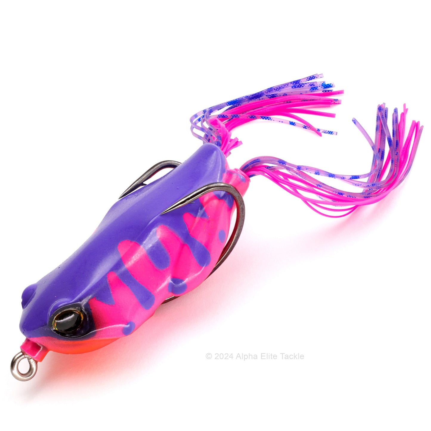 Close up of the Jackall Kaera Hollow Body Frog in the color Purple Dip on white background