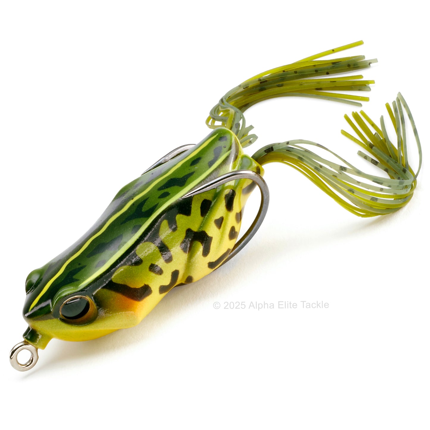 Close up of the Jackall Kaera Hollow Body Frog in the color Tonosama Frog on white background