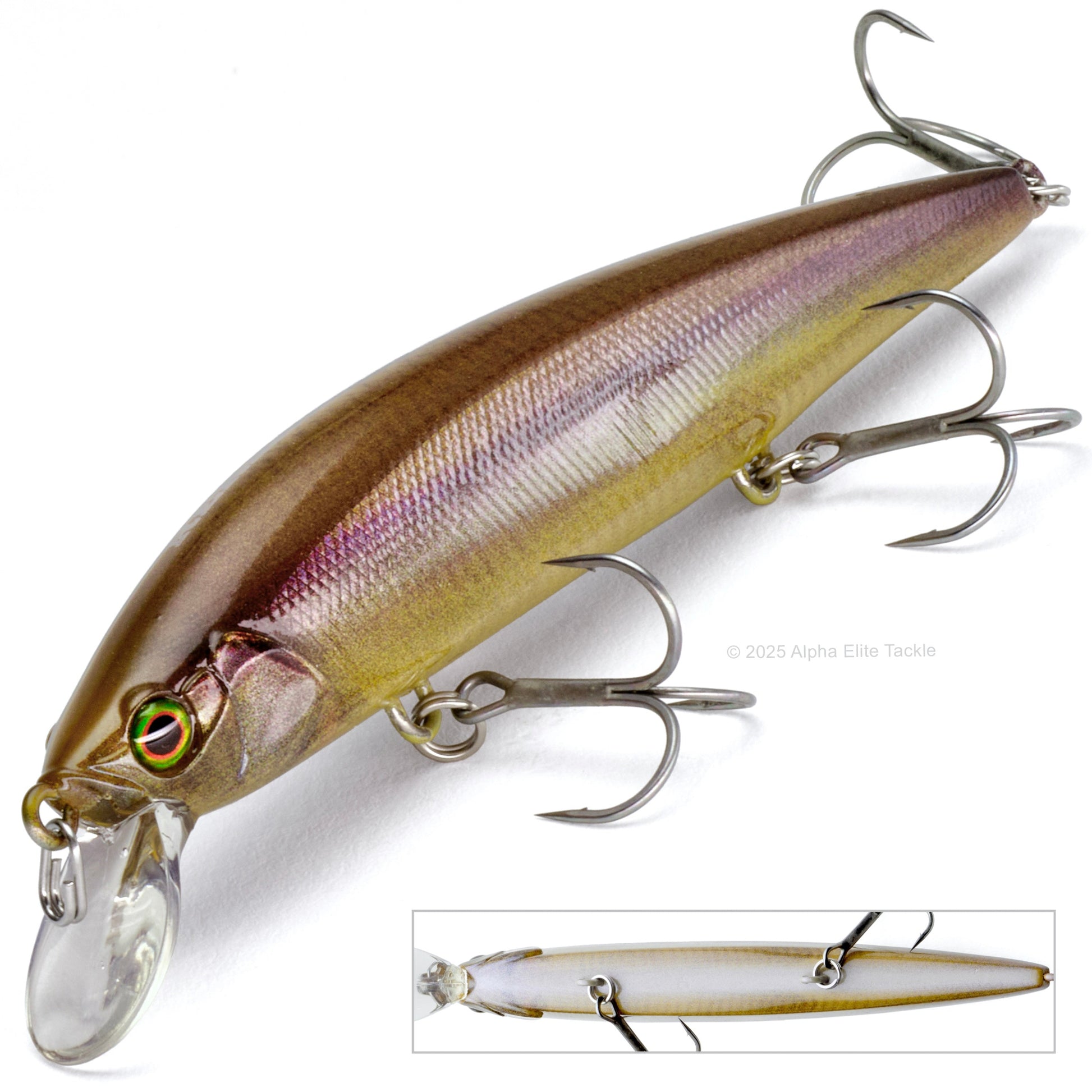 Jackall Rerange 110SP Suspending Jerkbait in the color RT Mirror Kasumi Wakasagi on a white background