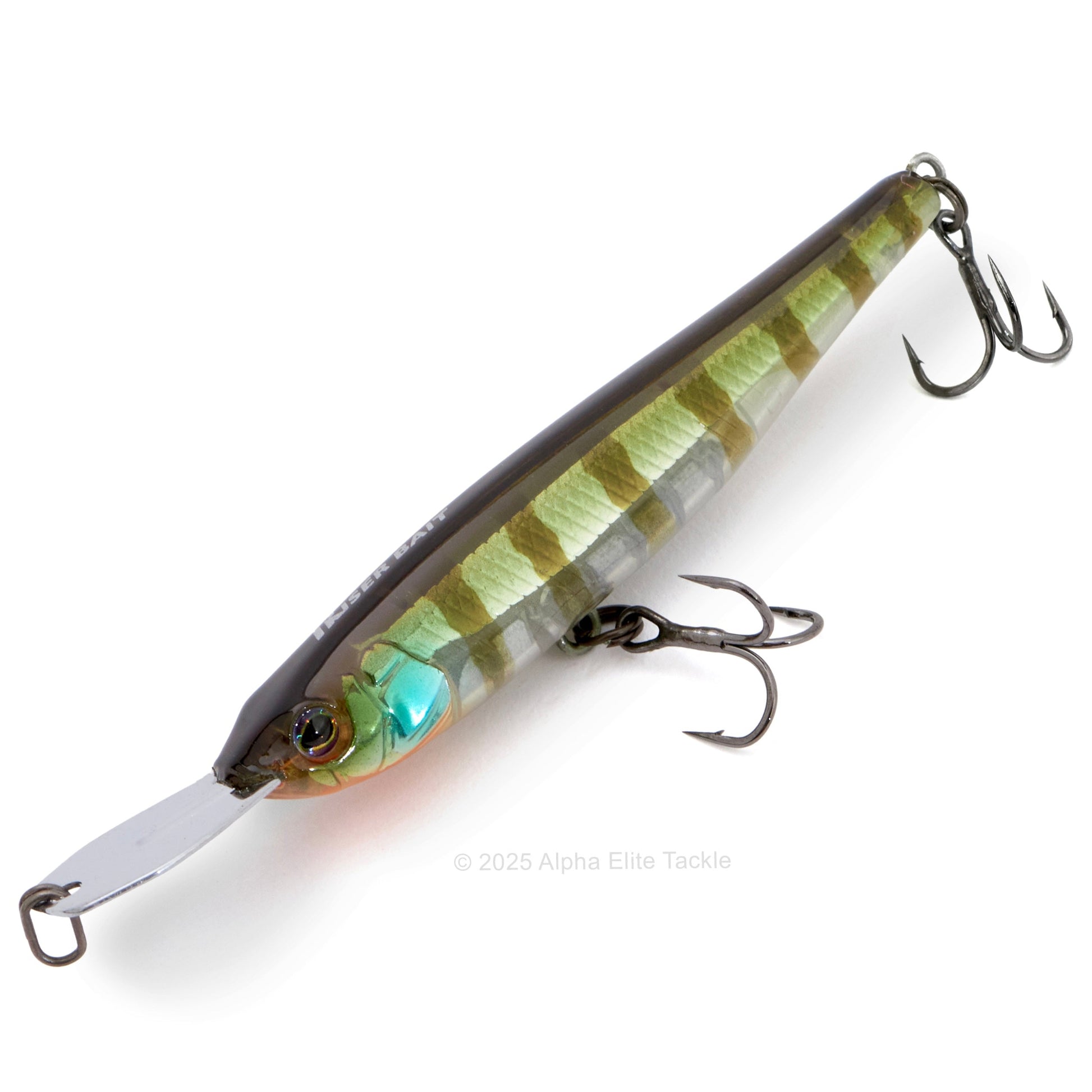 Close up of the Jackall Riser Bait 007R in the color Bluegill on a white background