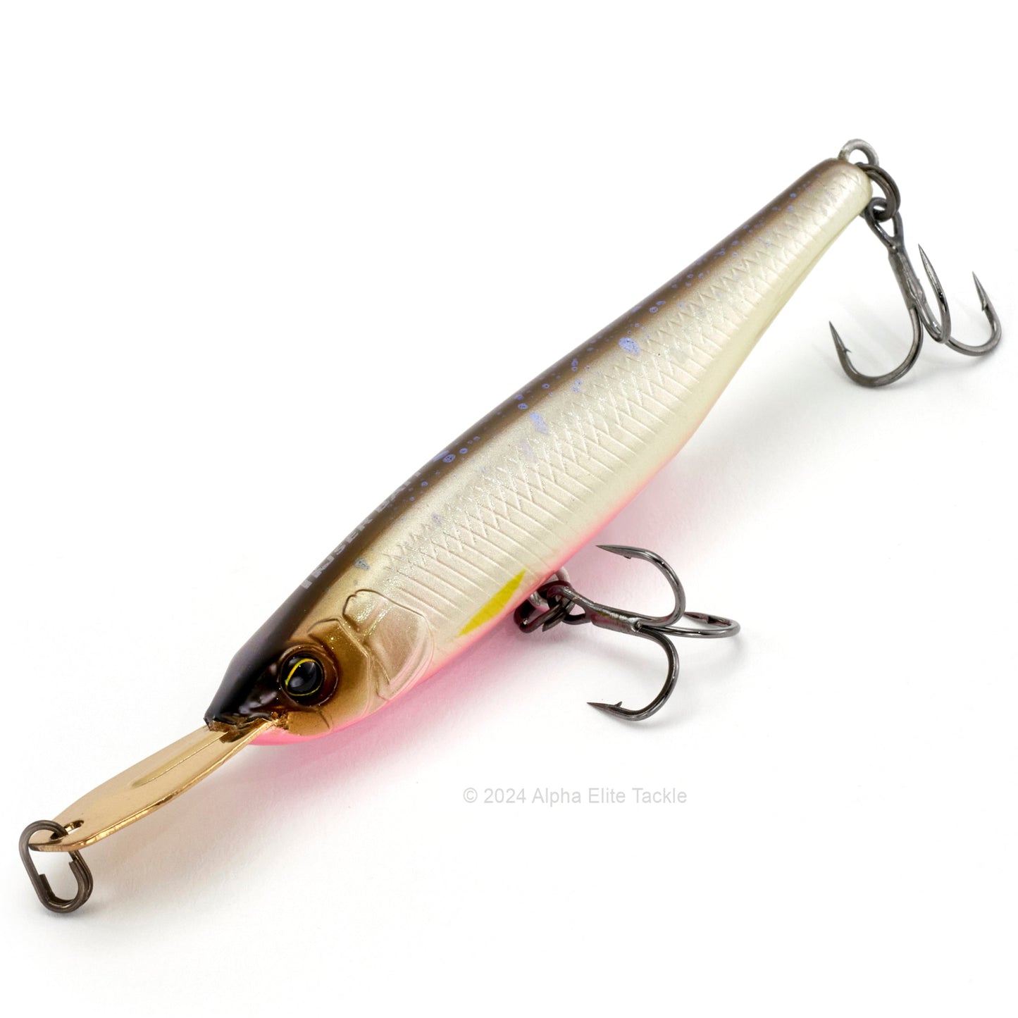 Close up of the Jackall Riser Bait 007R in the color Classic Japanese Bait on a white background