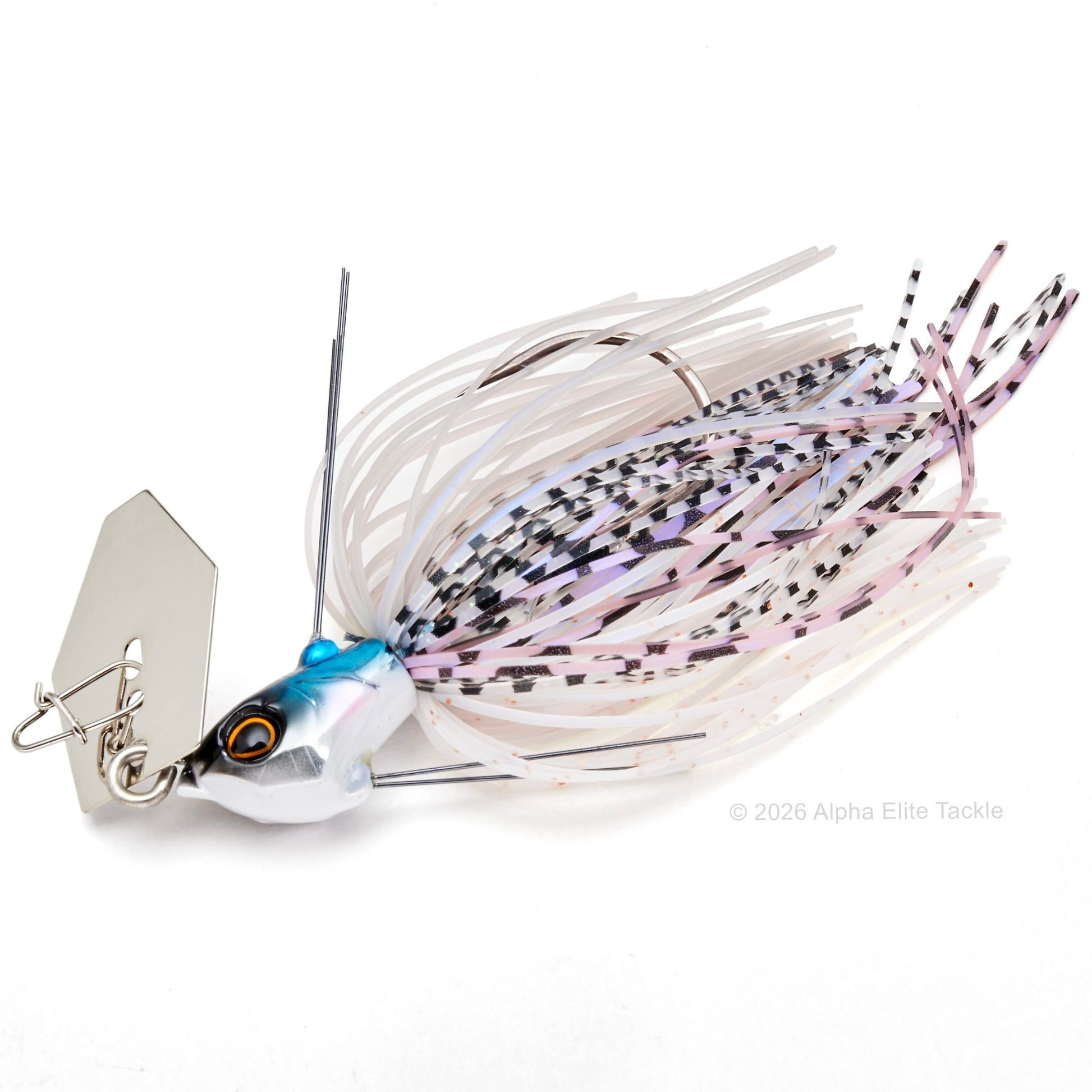 Close Up of the Jackall TG Super Break Blade Bladed Jig in the color Hologram Shad on a white background