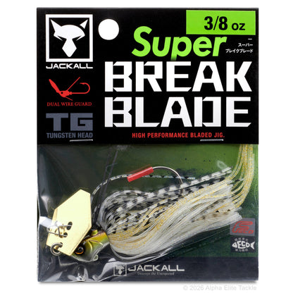 Packaged Jackall Super Break Blade fishing lure with detailed packaging.