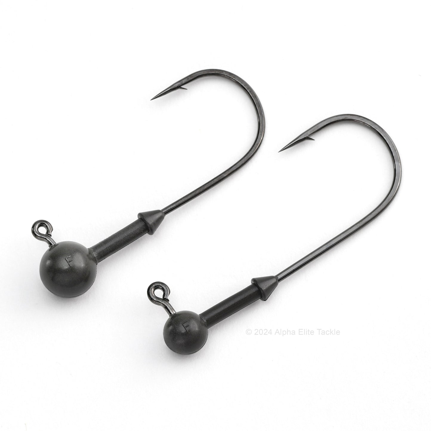 Close up of the Keitech Super Round Tungsten Jig Head on a white background