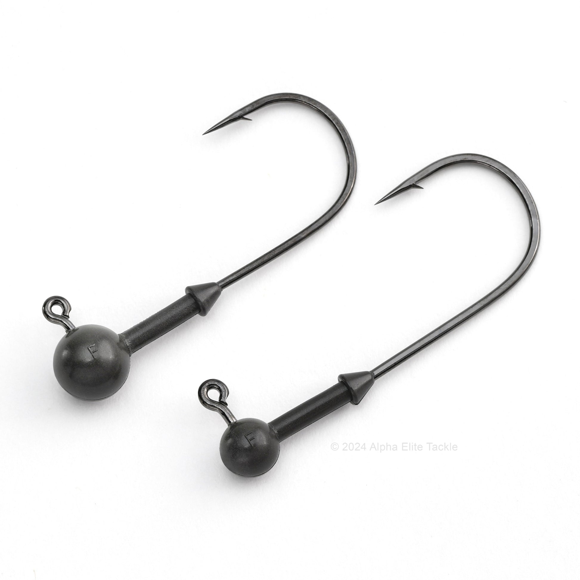 Close up of the Keitech Super Round Tungsten Jig Head on a white background