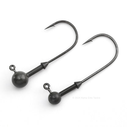 Close up of the Keitech Super Round Tungsten Jig Head on a white background