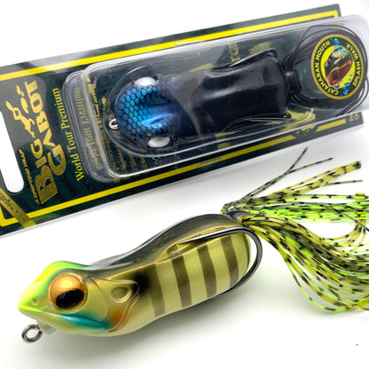 One Megabass Big Gabot Hollow Body Frog in a package and one out of a package.