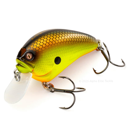 Close up of the Megabass IxI Blowly Crankbait color Black Back Chart on a white background