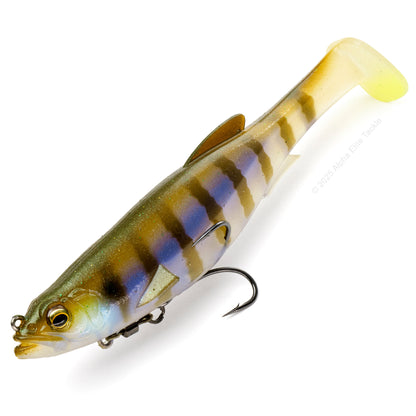 Close up of the Megabass Magdraft in the color Gillkko on a white background