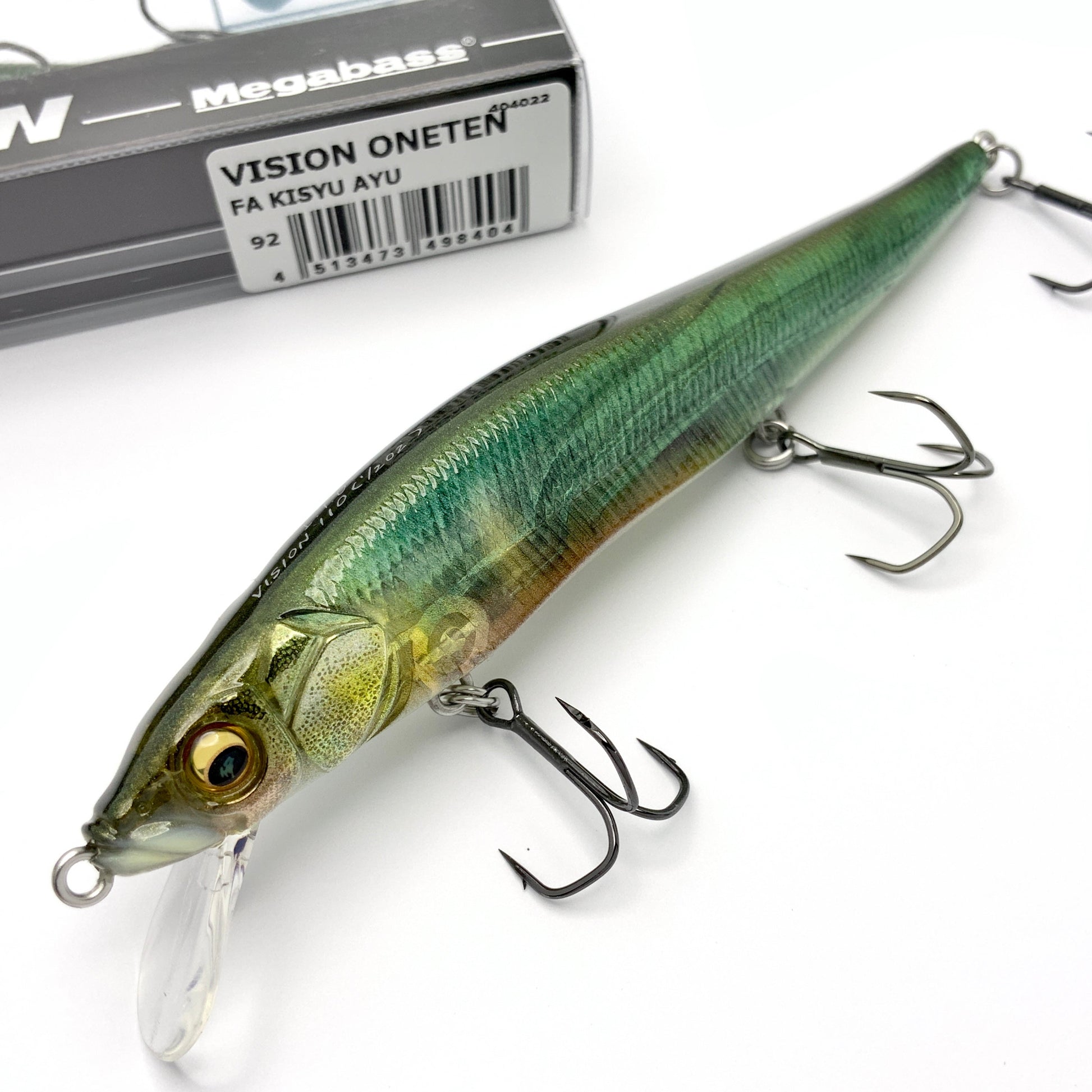 Megabass Ito Vision Oneten Jerkbait in the color FA Kisyu Ayu on a white background