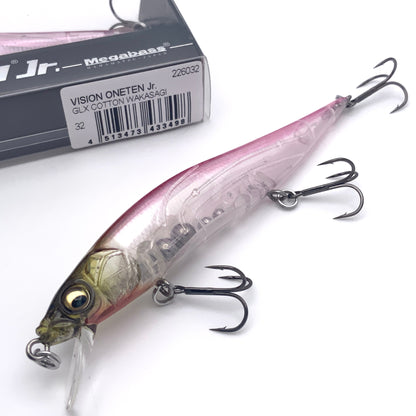 Megabass Ito Vision Oneten junior Jerkbait in the color GLX Cotton Wakasagi on a white background