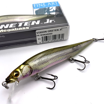 Megabass Ito Vision Oneten junior Jerkbait in the color FA Wakasagi on a white background
