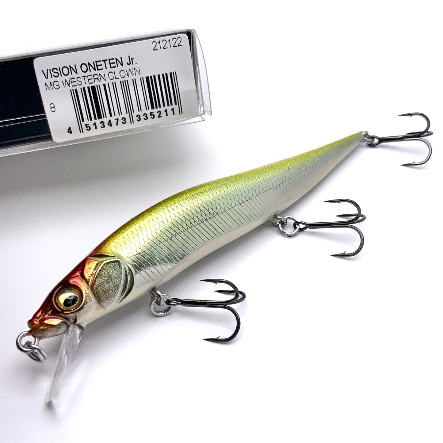Megabass Ito Vision Oneten junior Jerkbait in the color MG Western Clown on a white background