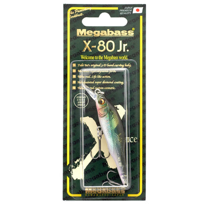 Megabass X 80 Junior Jerkbait in the color Ito Clear Laker on a white background
