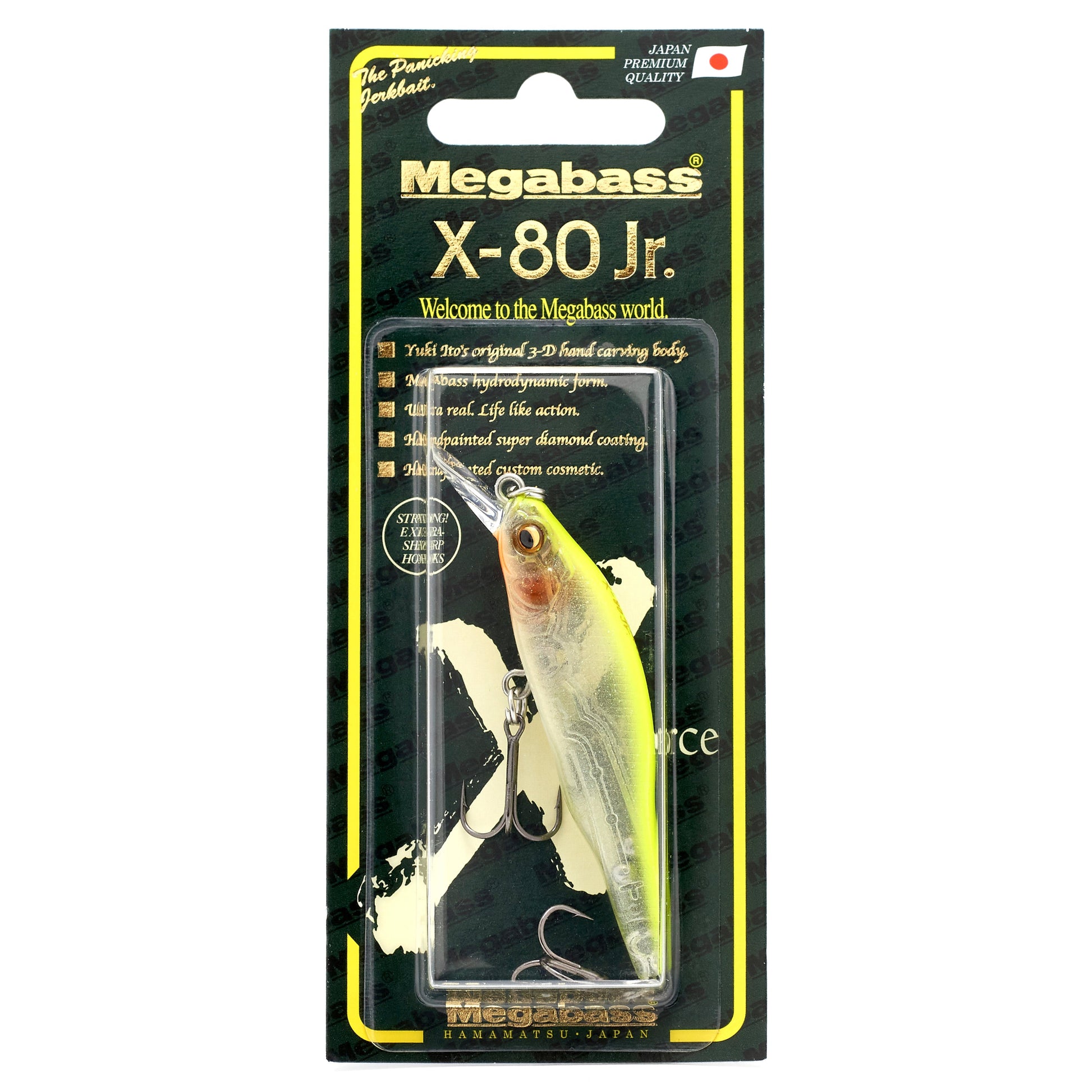 Megabass X 80 Junior Jerkbait in the color Invisible Chart  on a white background