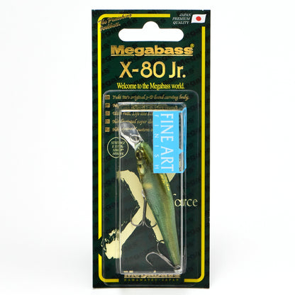 Megabass X 80 Junior Jerkbait in the color FA Kisyu Ayu on a white background