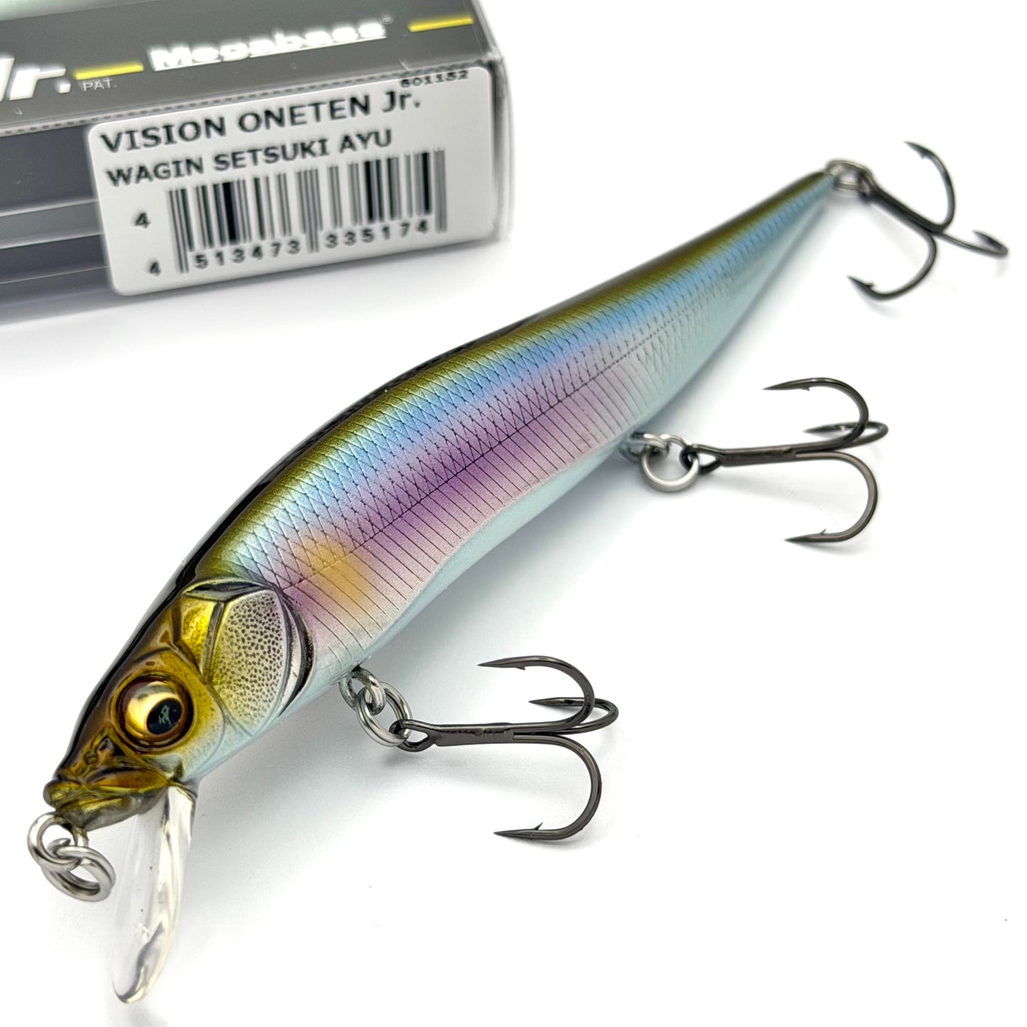 Close up of the Megabass vision oneten junior in the color Wagin setuski Ayu on a white background