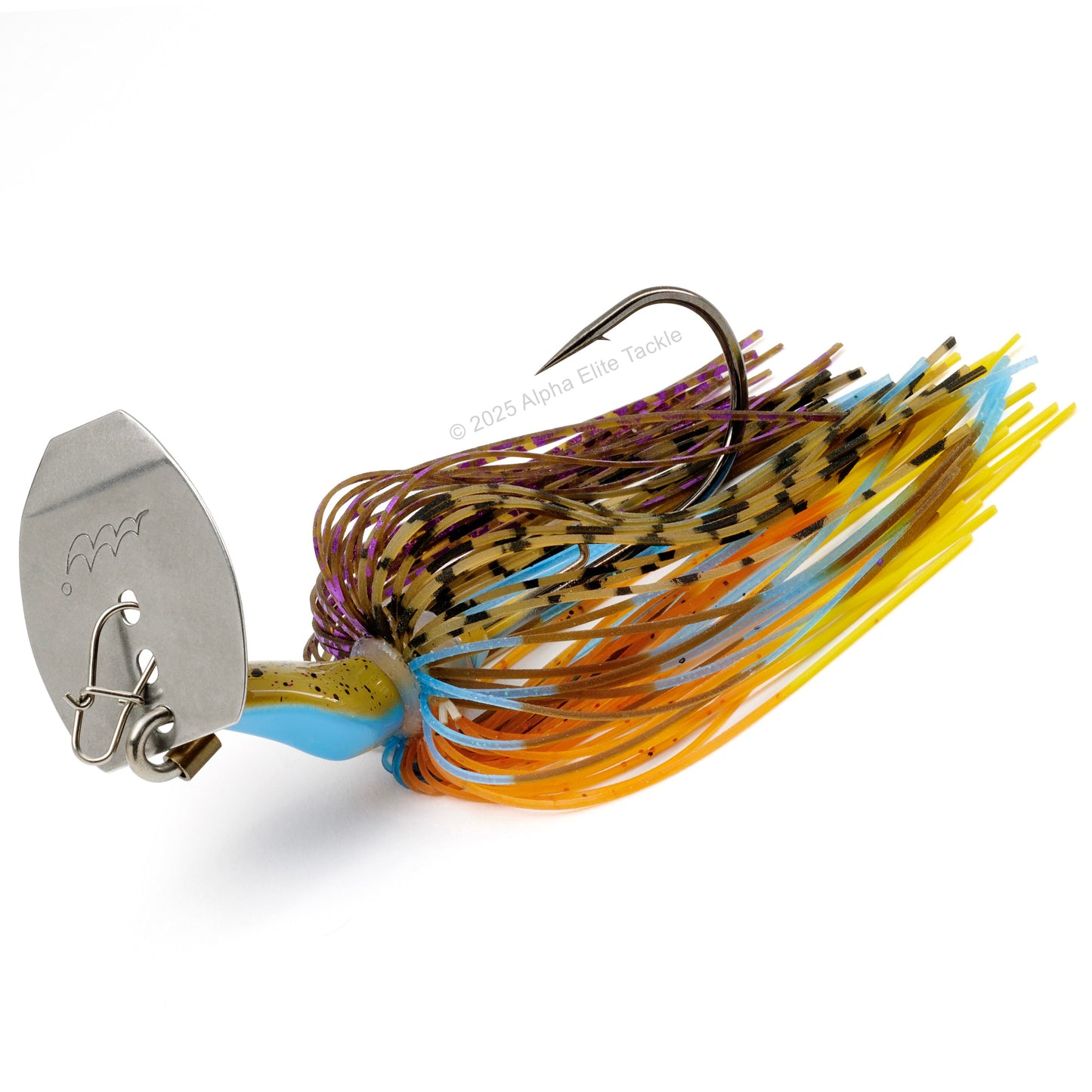 Close up of the Mibro Cobra Chatter Bladed Swim Jig in the color Gill on a white background