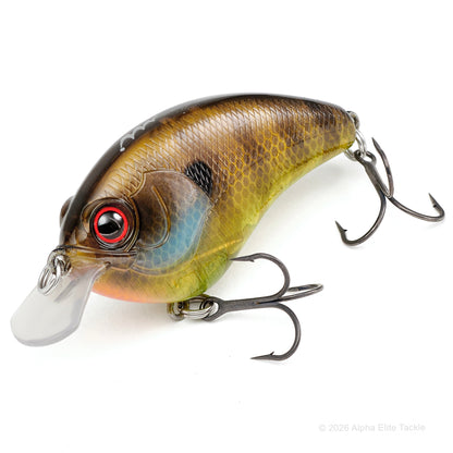 Close up of the Mibro Cheator Crankbait in the color Ghost Chart Gill on a white background.