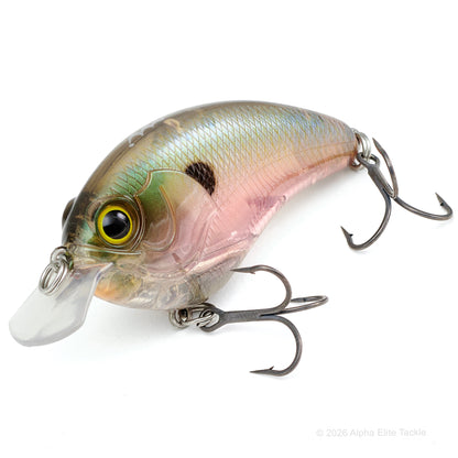 Close up of the Mibro Cheator Crankbait in the color Phantom Shad on a white background.
