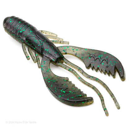 Mibro Death Scythe soft plastic craw in the color sour grape with green flakes
