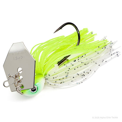 Noike Kaishin Bladed Jig with a silver blade and Chartreuse and clear pepper skirt