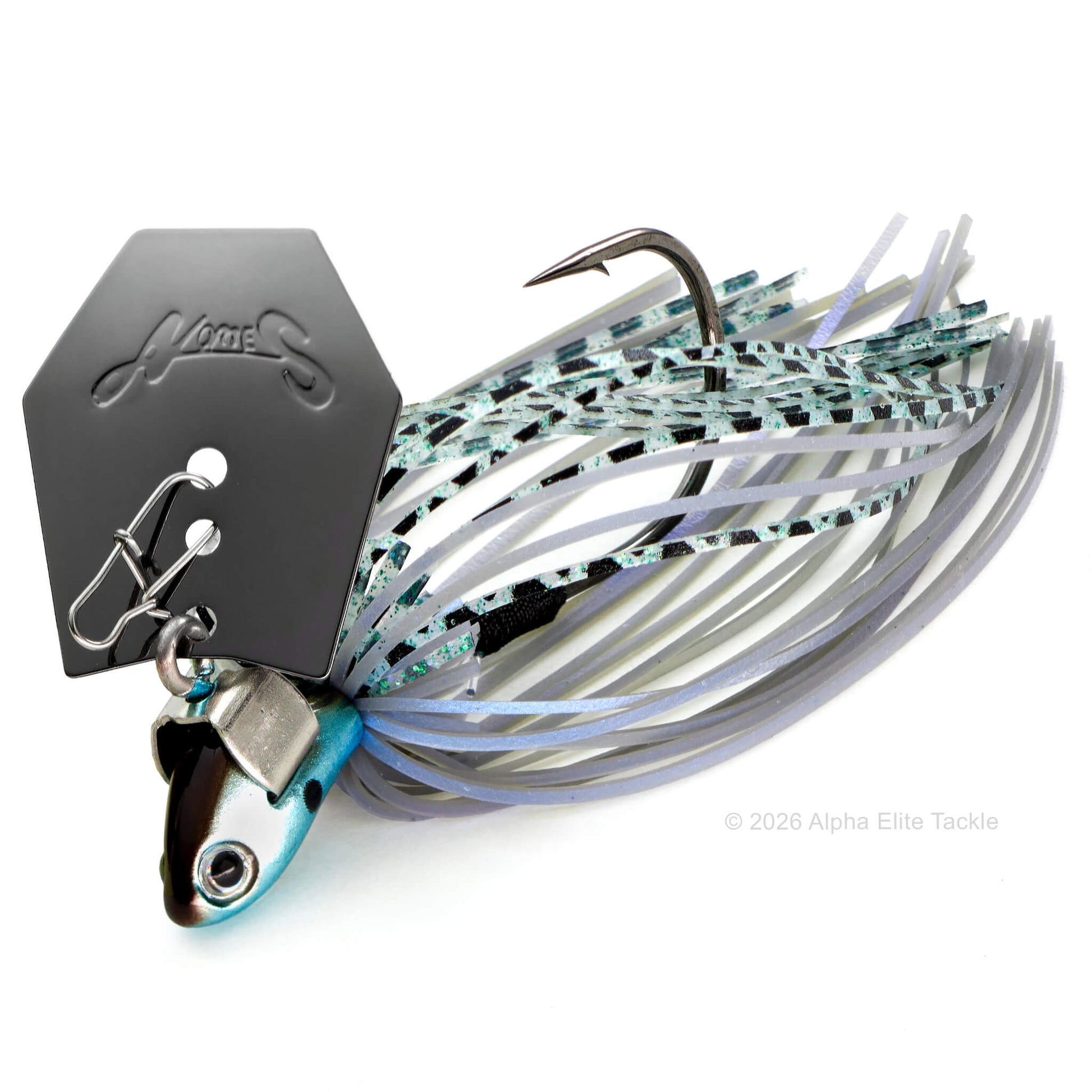 Close up of the Nories Hulachat in the color live blue gill on a white background