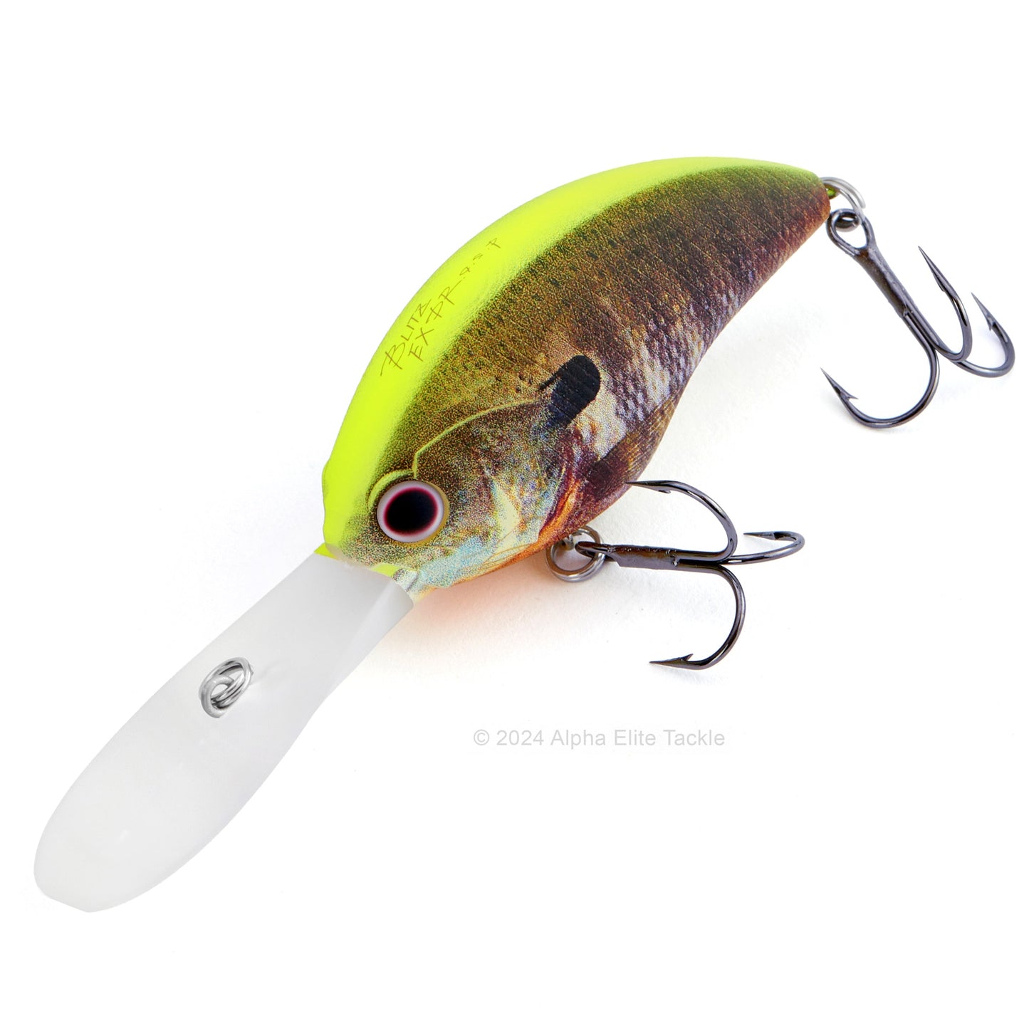 OSP Blitz EX Dr Crankbait in the color Matte Chart Back Real Gill on a white background