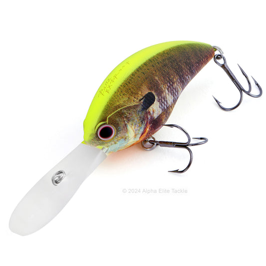 OSP Blitz EX Dr Crankbait in the color Matte Chart Back Real Gill on a white background