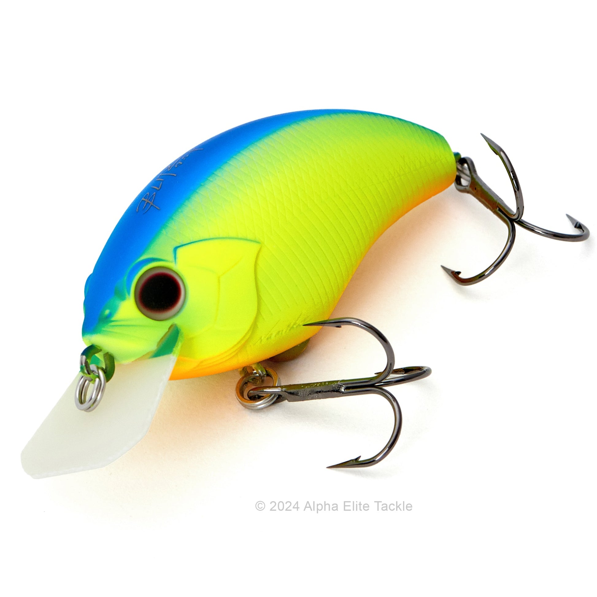 Close up of the OSP Blitz Squarebill Crankbait in the color Matte Chart Blue Back.