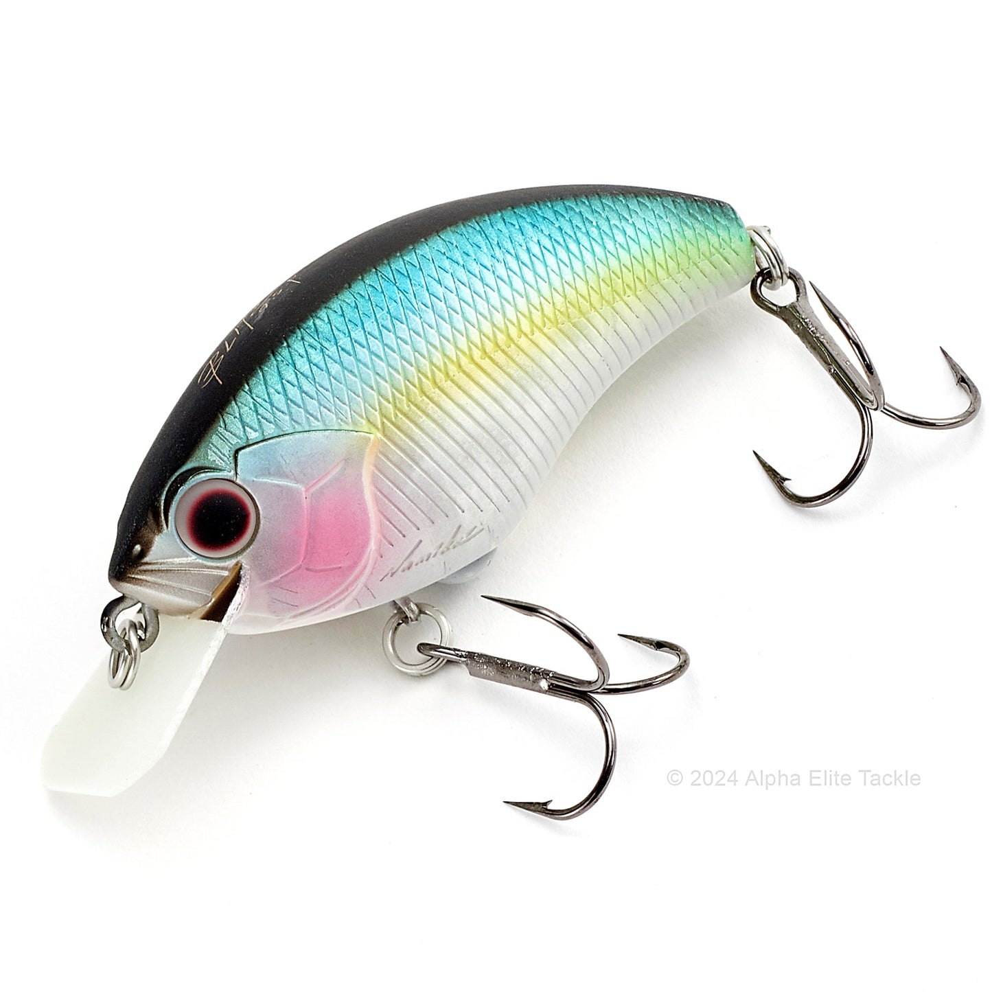 Close up of the OSP Blitz Squarebill Crankbait in the color Matte Metal Hasu #MH90.