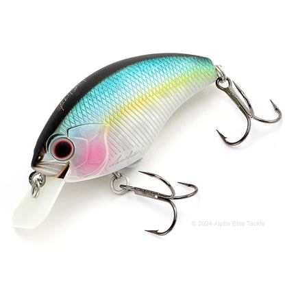 Close up of the OSP Blitz Squarebill Crankbait in the color Matte Metal Hasu #MH90.