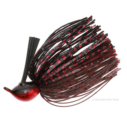 Close up of one OSP Zero One Jig in the color Amezari on a white background.