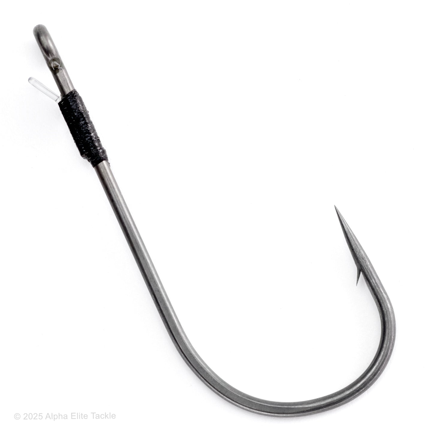 Close up of a single Owner Jungle Flipping Hook on a white background