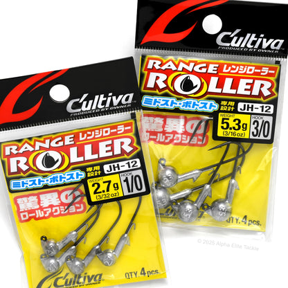 two Cultiva Range Roller jig heads in packaging on a white background