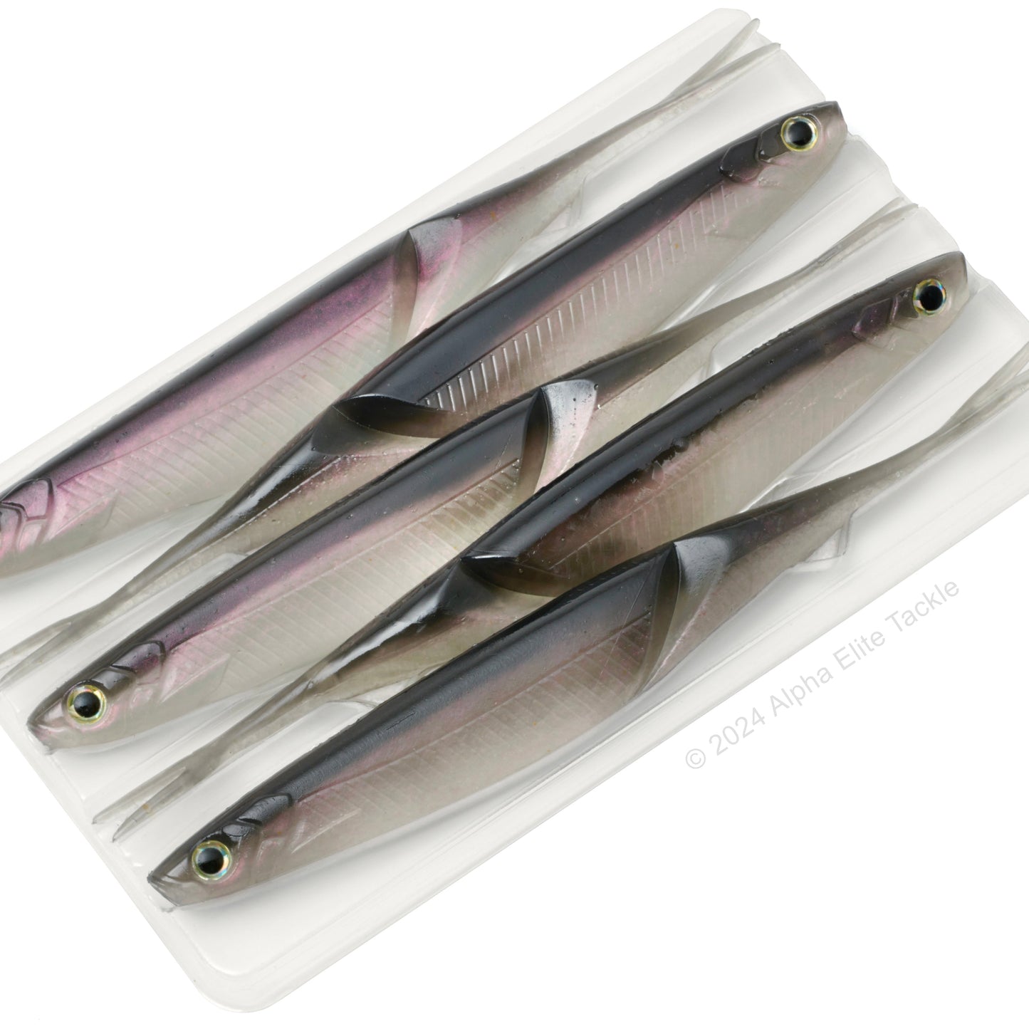 Close up of the Prize Sould Shad Strolling Minnow in the color Smoky Pearl