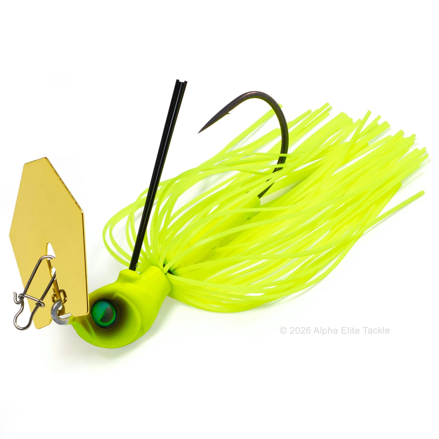 Raid japan maxx blade bladed jig with a gold blade and yellow skirt