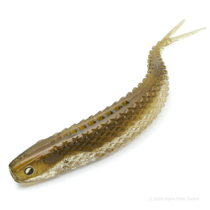 Raid Japan Super Fish roller in the colors of clear and dark green pumpkin with gold flake