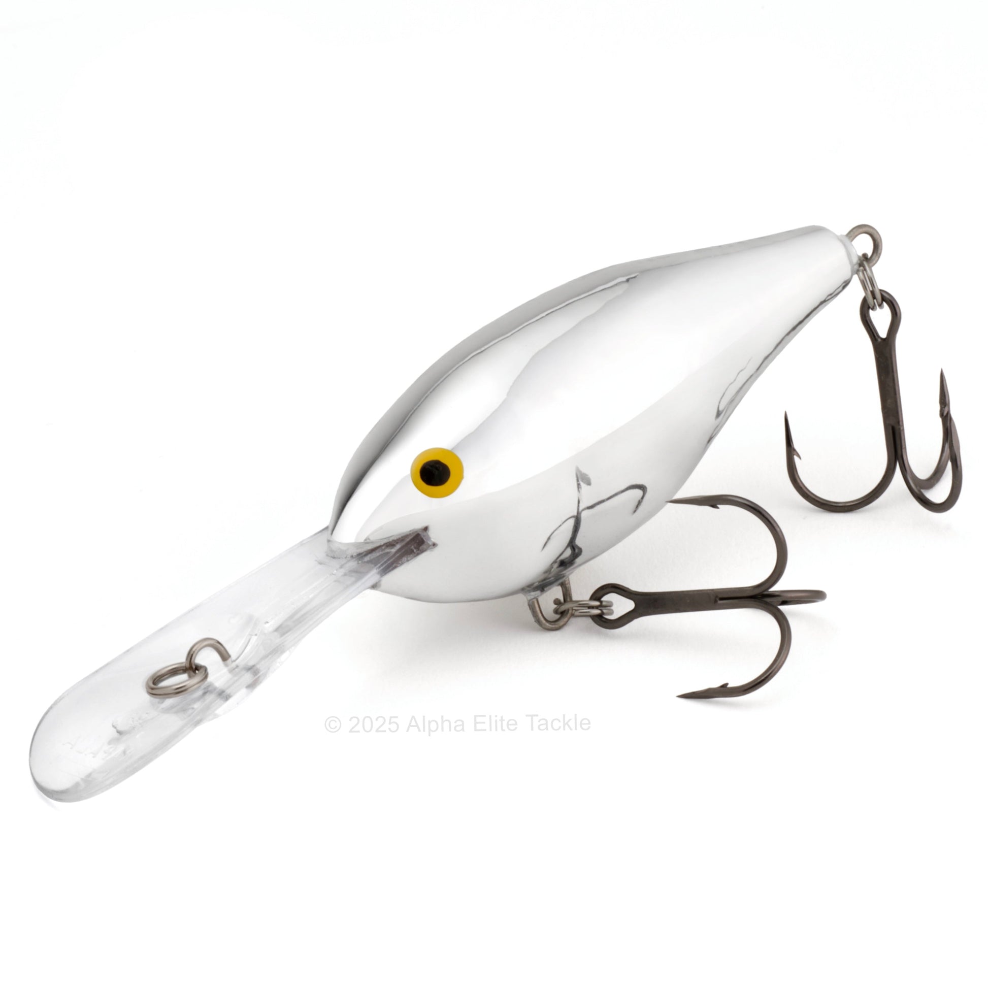 Close up of the Rapala Risto Rap RR07 crankbait in the color Pure Chrome