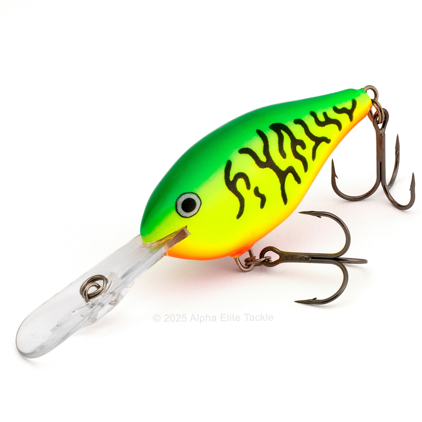 Close up of the Rapala Risto Rap RR07 crankbait in the color Fire Tiger